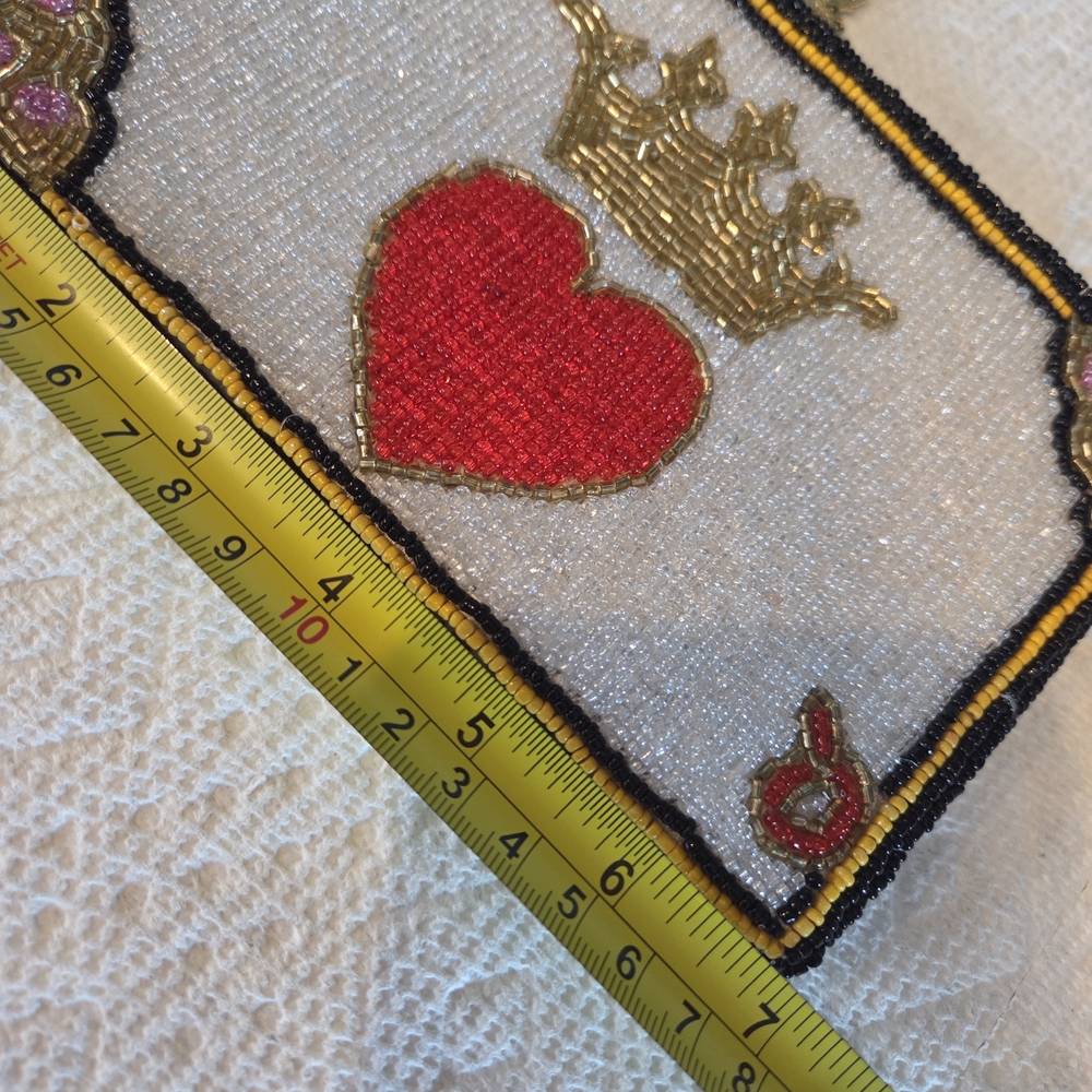 Beaded Queen of Hearts and Crown Clutch Or Wristlet - Picture 7 of 9
